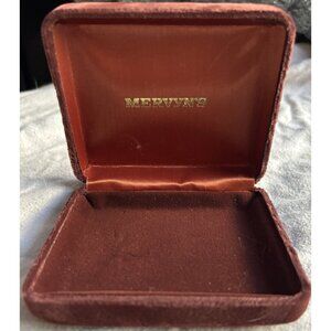 Mervyns Velvet Jewelry Box Vintage Burgundy